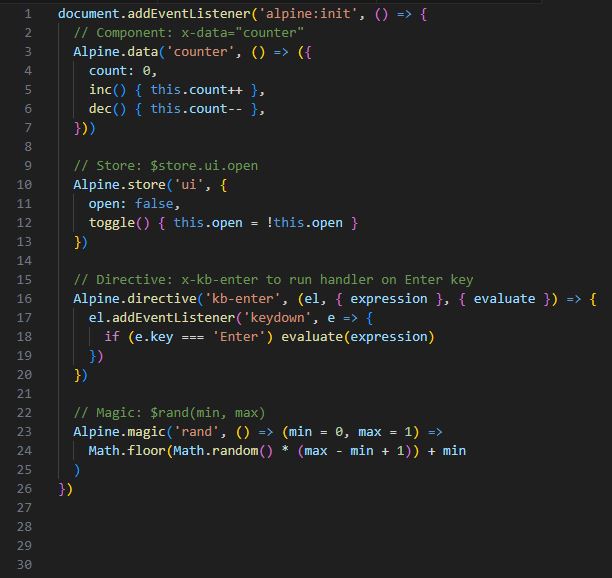 Alpine interactions showcase